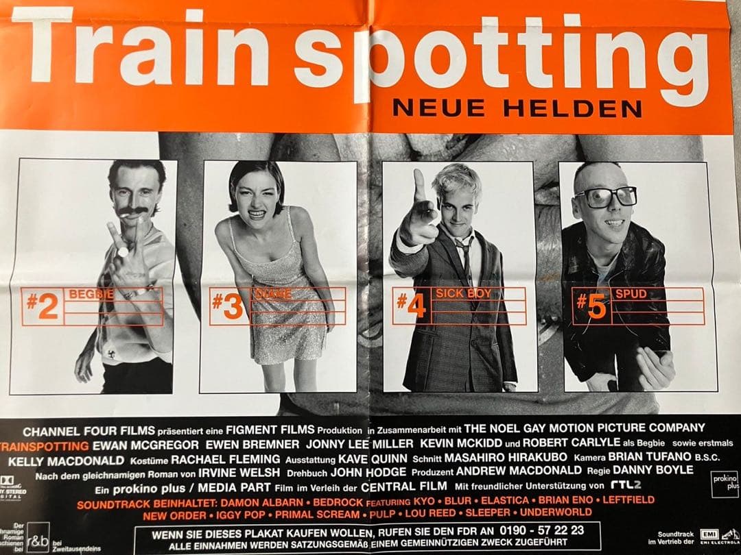 希少 独版オリジナルA1★トレインスポッティング 劇場ポスター1996
