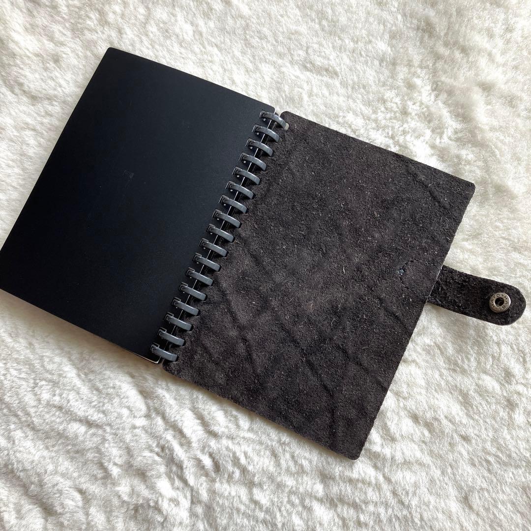 象革 エレファントレザー 手帳 リング開閉式ノート A6サイズ