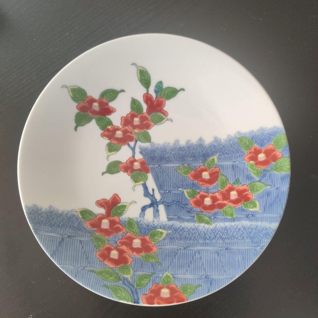 歳末セール♥13代 今泉今右衛門 色鍋島柴垣椿絵額