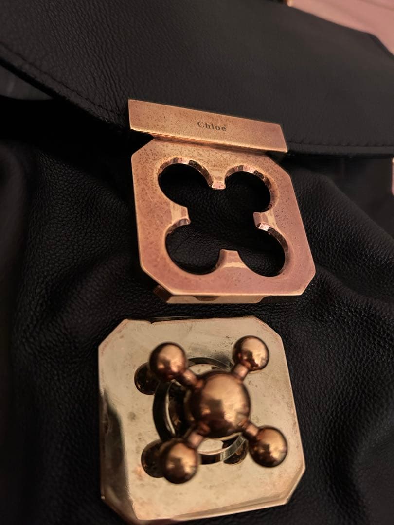 【BM】Chloé 黒 レザー ショルダーバッグ