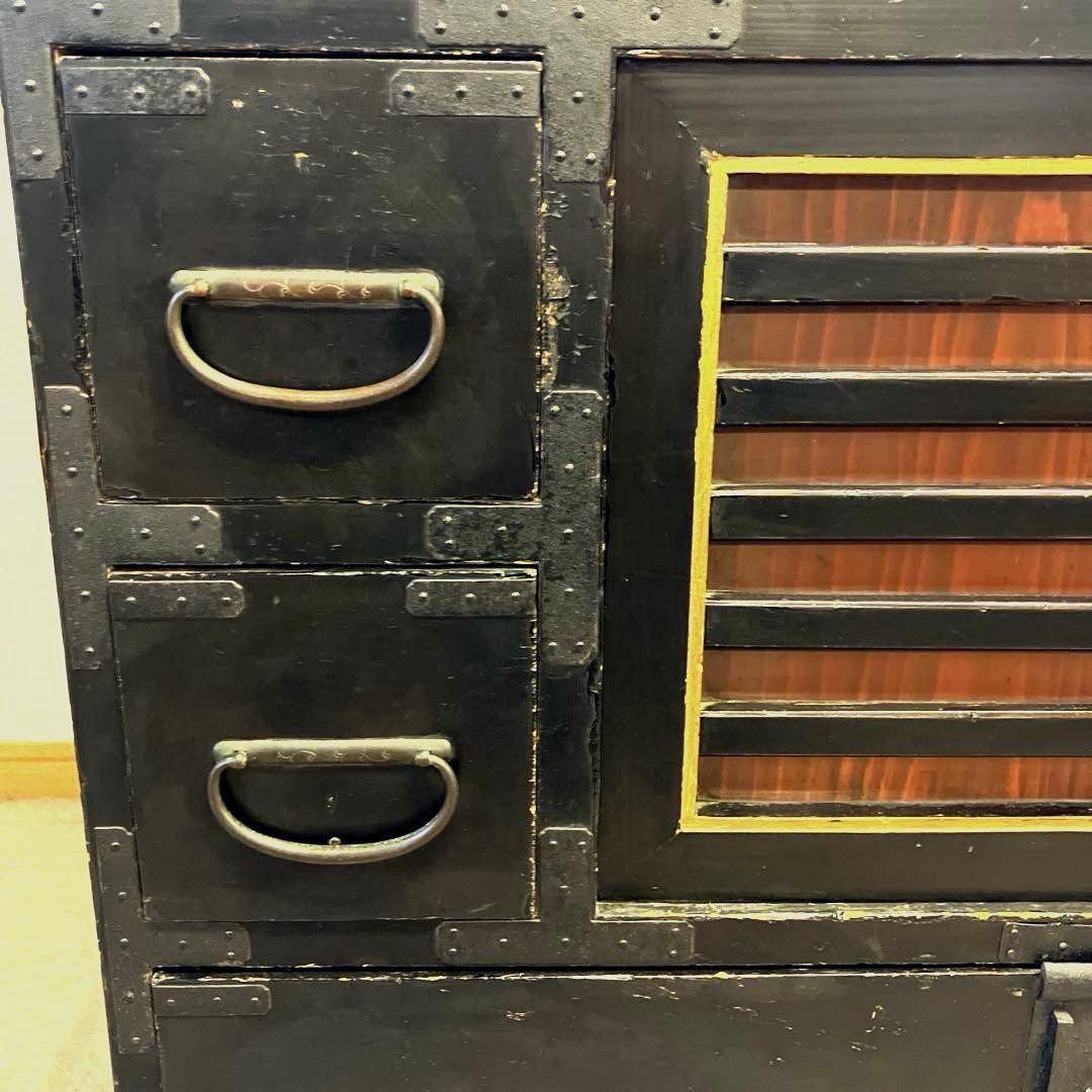 時代箪笥（約幅88、高83、奥45㌢、重32㌕／説明・写真見直し、