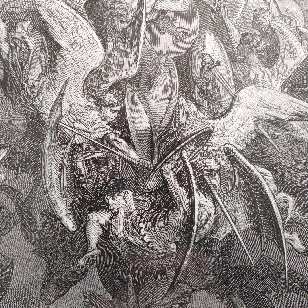 未使用 ギュスターヴ ドレ 木口木版『失楽園/ミルトン』1882年代制作