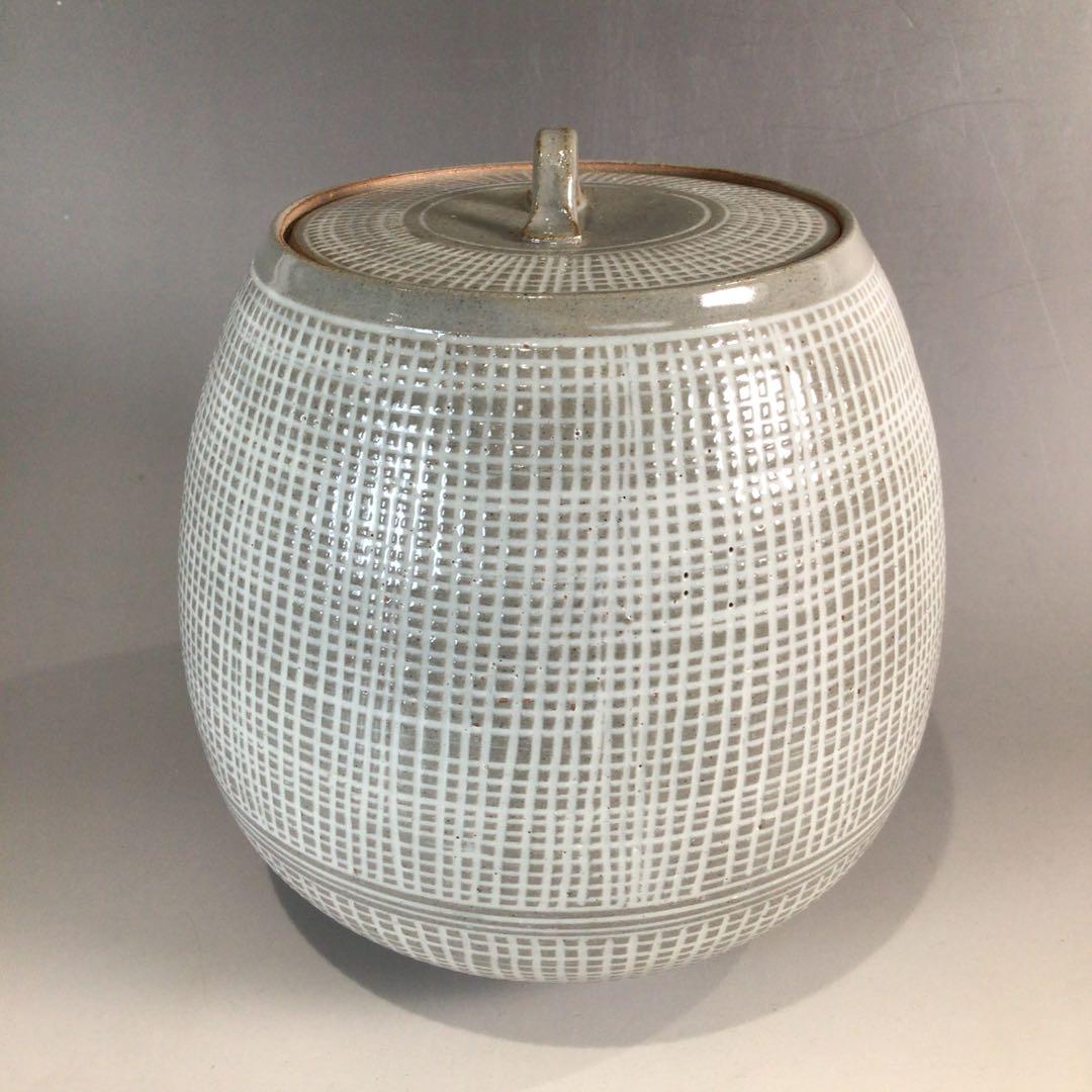 P85 水指 『松古窯 佐久間芳山造』『三島手』『芋頭水指』 共