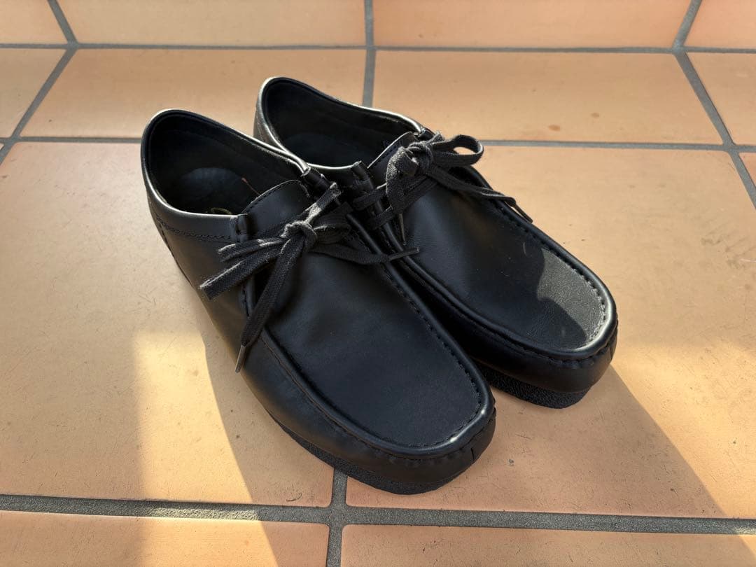 クラークス ワラビーエヴォウォータープルーフ UK7 (25cm)ブラックレザー