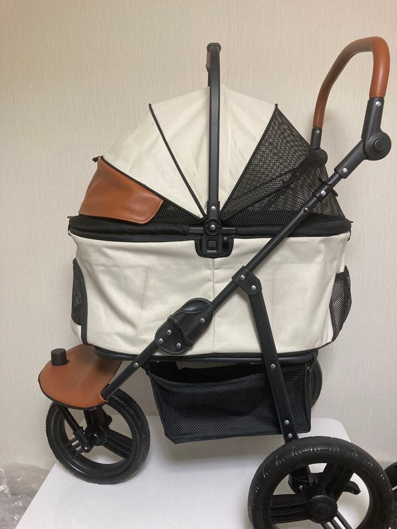 ひなた様専用 ペットカート 3輪 分離型 多頭飼い 小型犬 中型犬 ベージュ