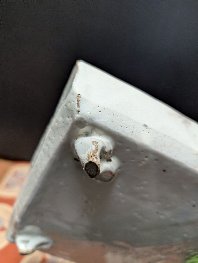 白磁時代物四角形の志野焼陶器皿 約20cm水盤 - メルカリ