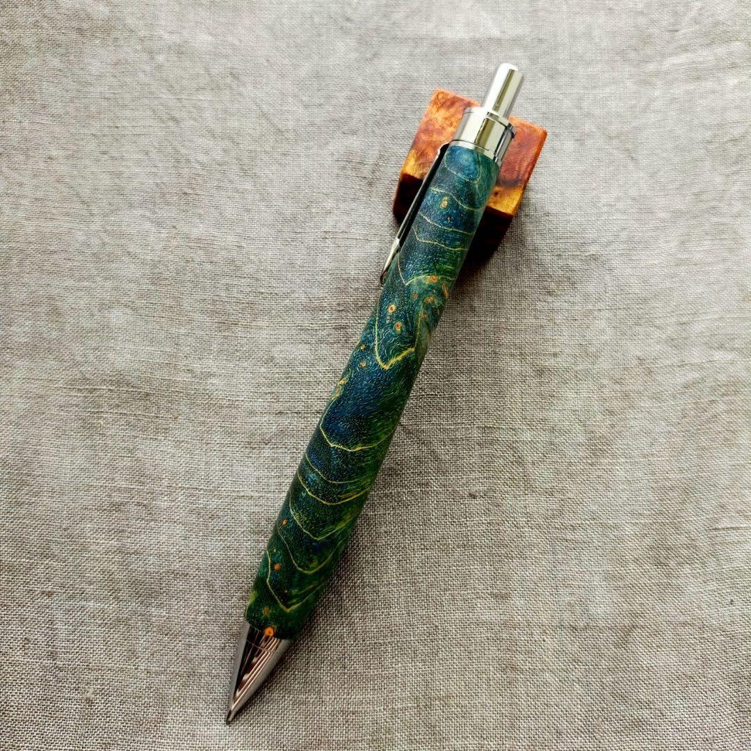 【秘境】　ハンドメイド　木軸シャープぺン　スタビライズドウッド　0.5mm