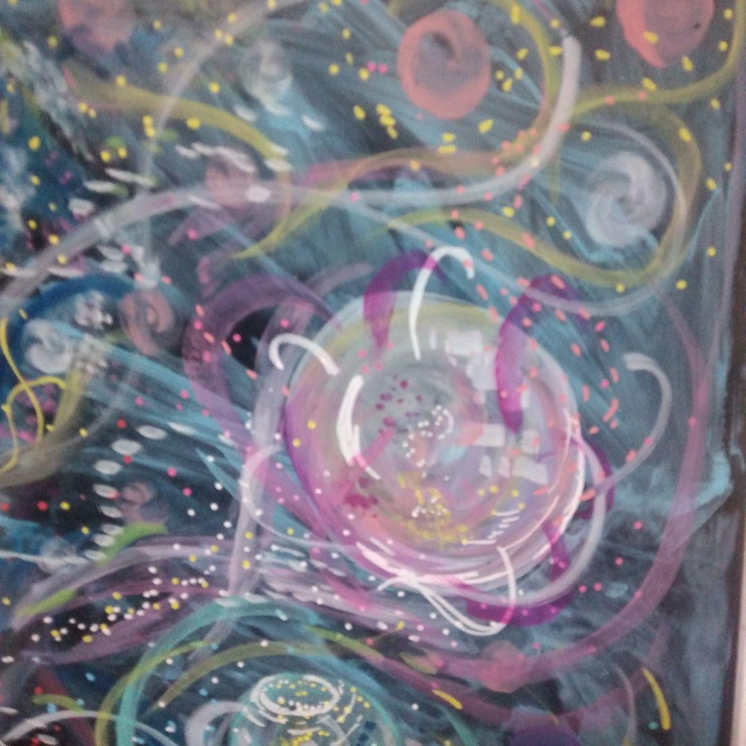 絵画　「クラゲの絵」原画/現代アート/モダンアート/抽象画/静物画/油彩画/額縁