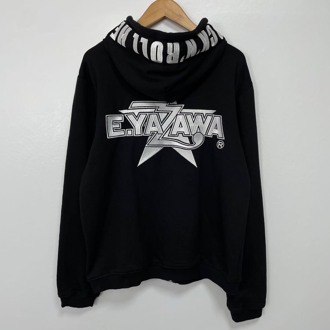 矢沢永吉 E.YAZAWA 刺繍 星 スウェット ジップアップパーカー ブラック