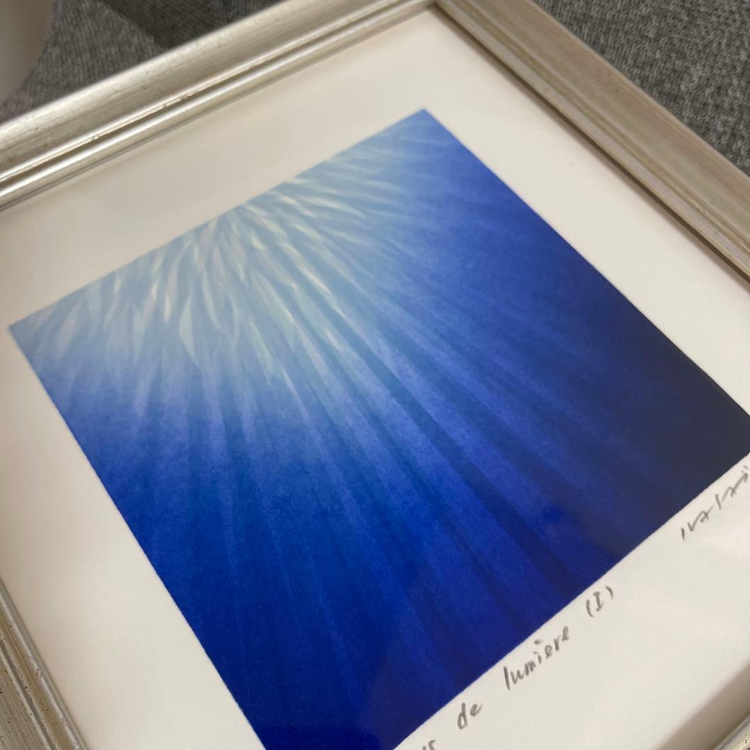 笠井正博 pays de lumiere (I) 版画 海 青 ブルー