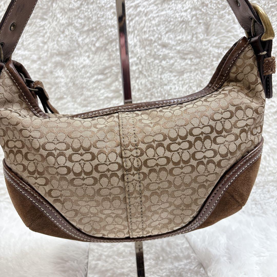 Coach ホーボー シグネチャー柄 ワン ショルダーバッグ ブラウン