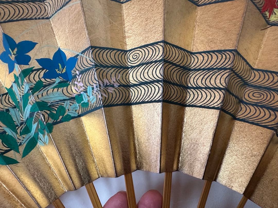 両面装飾有り！ 十松屋福井 扇子 御舞扇 京都 金箔 竹 京扇子