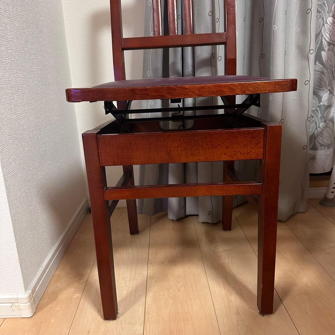 トムソン椅子 ピアノ椅子 背もたれ椅子美品】トムソン椅子 ピアノ椅子