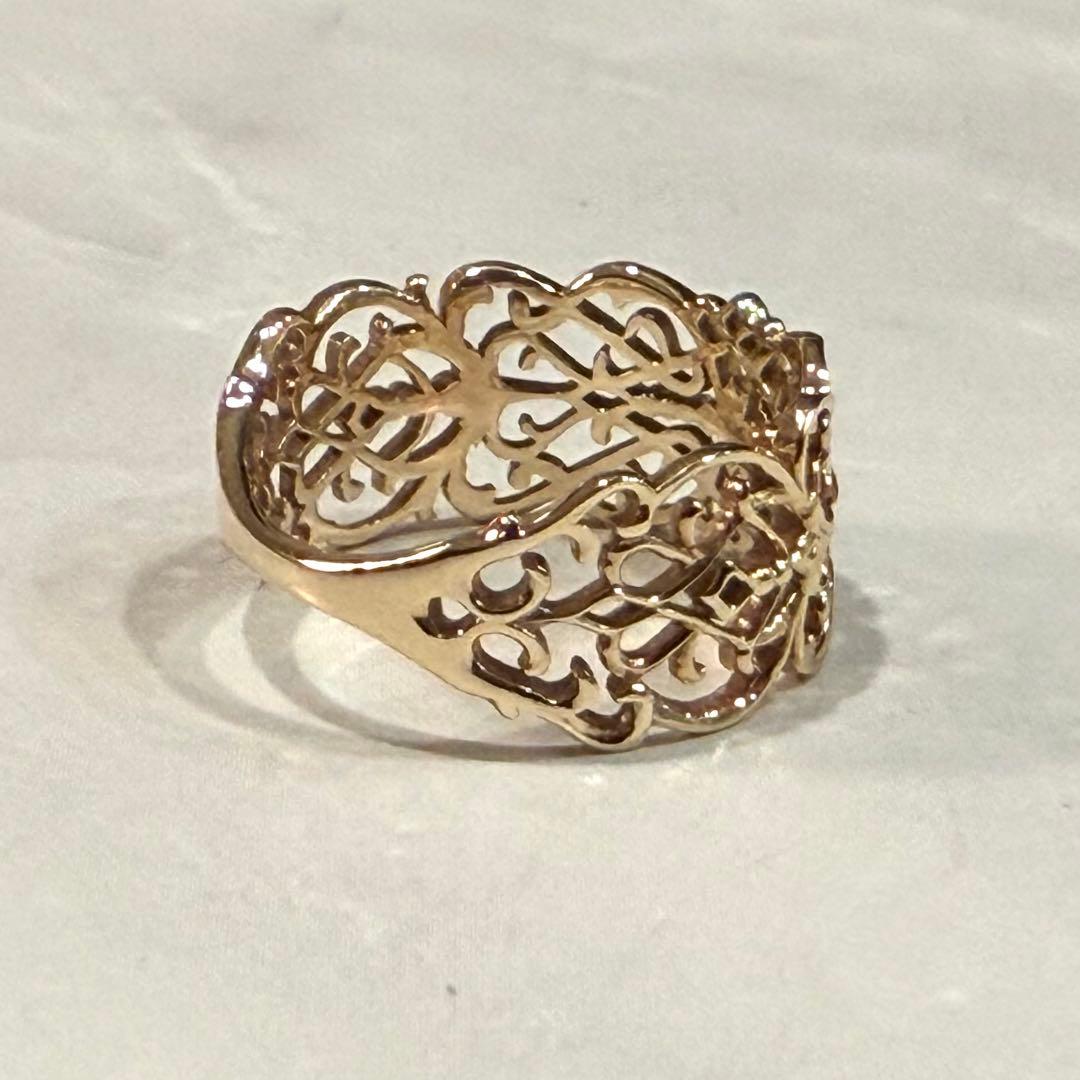 agete CLASSIC アガット K10 YG レースリング13号