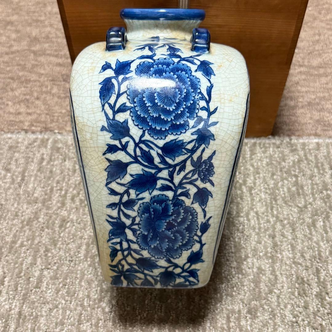 蔵出 道入? 道八? 染付 花器 花瓶 花入 飾り 陶器 工芸品