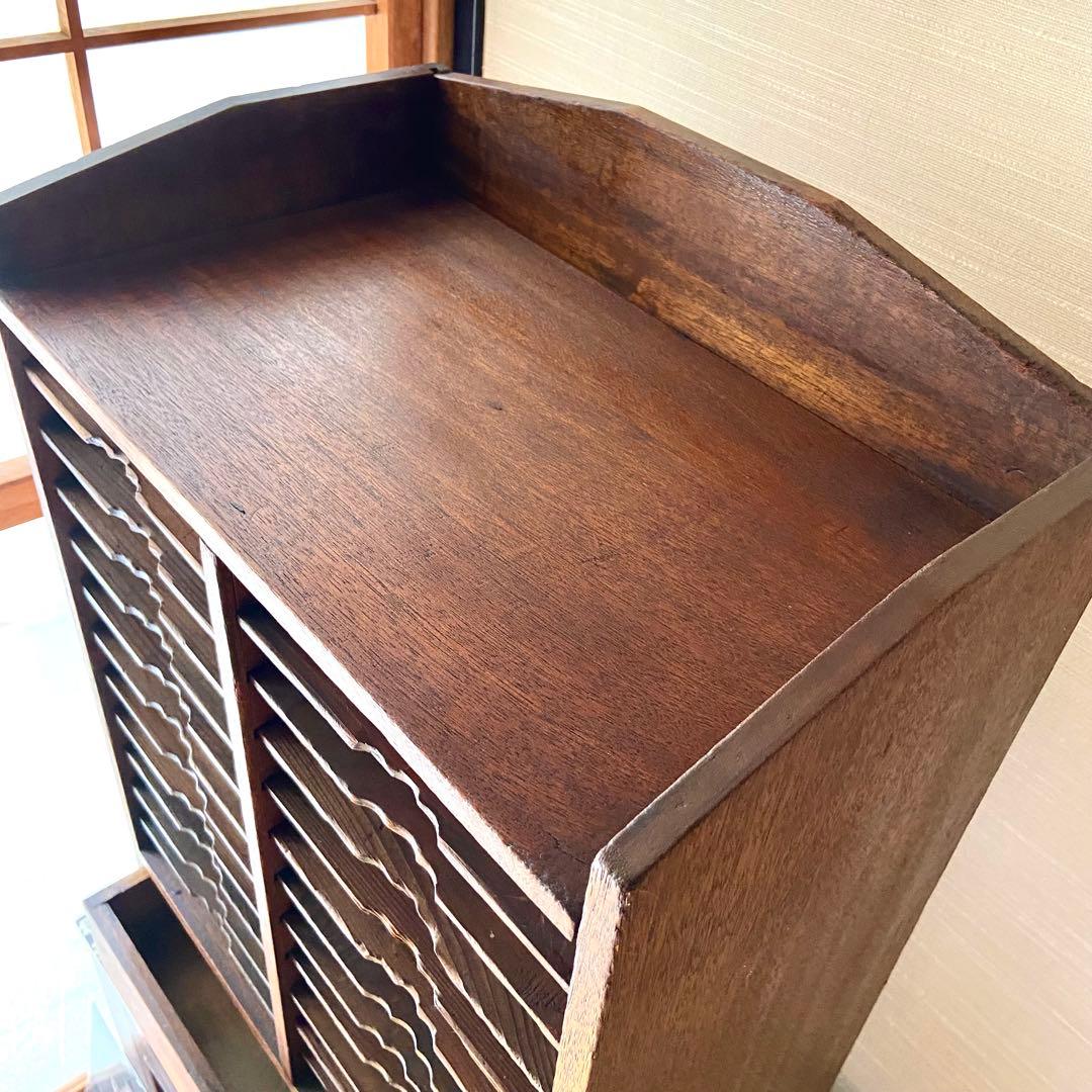 ビンテージ 古道具 木製 カルテ棚 書類棚 店舗什器 戸棚 箪笥 古民具