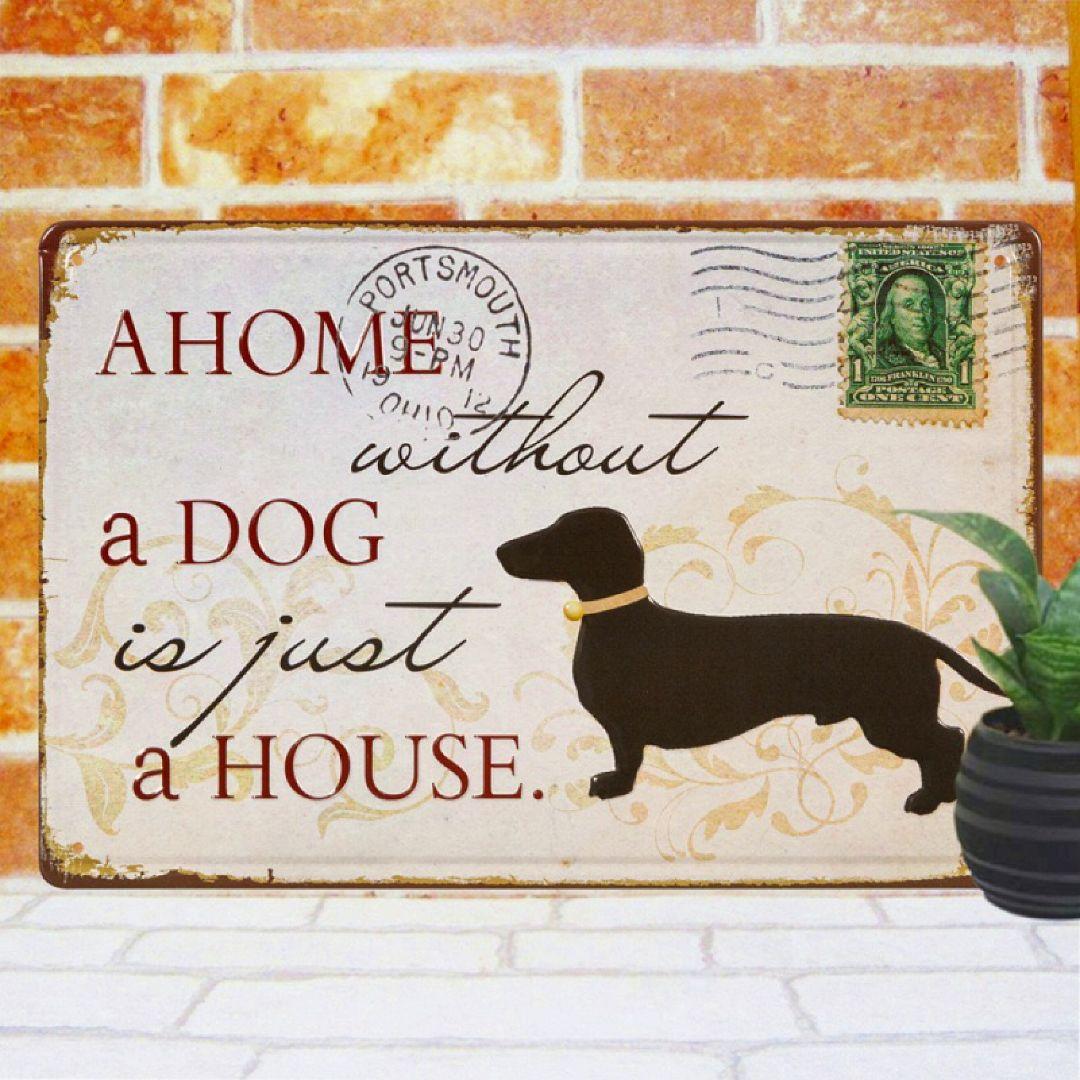 デザイン看板 A4】ダックスフント☆ポスター絵アートパネル犬ブリキ