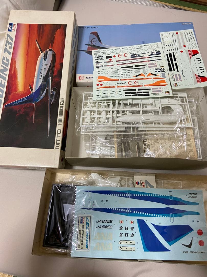 旅客機プラモデル 日東 1/100 ANA ボーイング737 南西航空 YS11