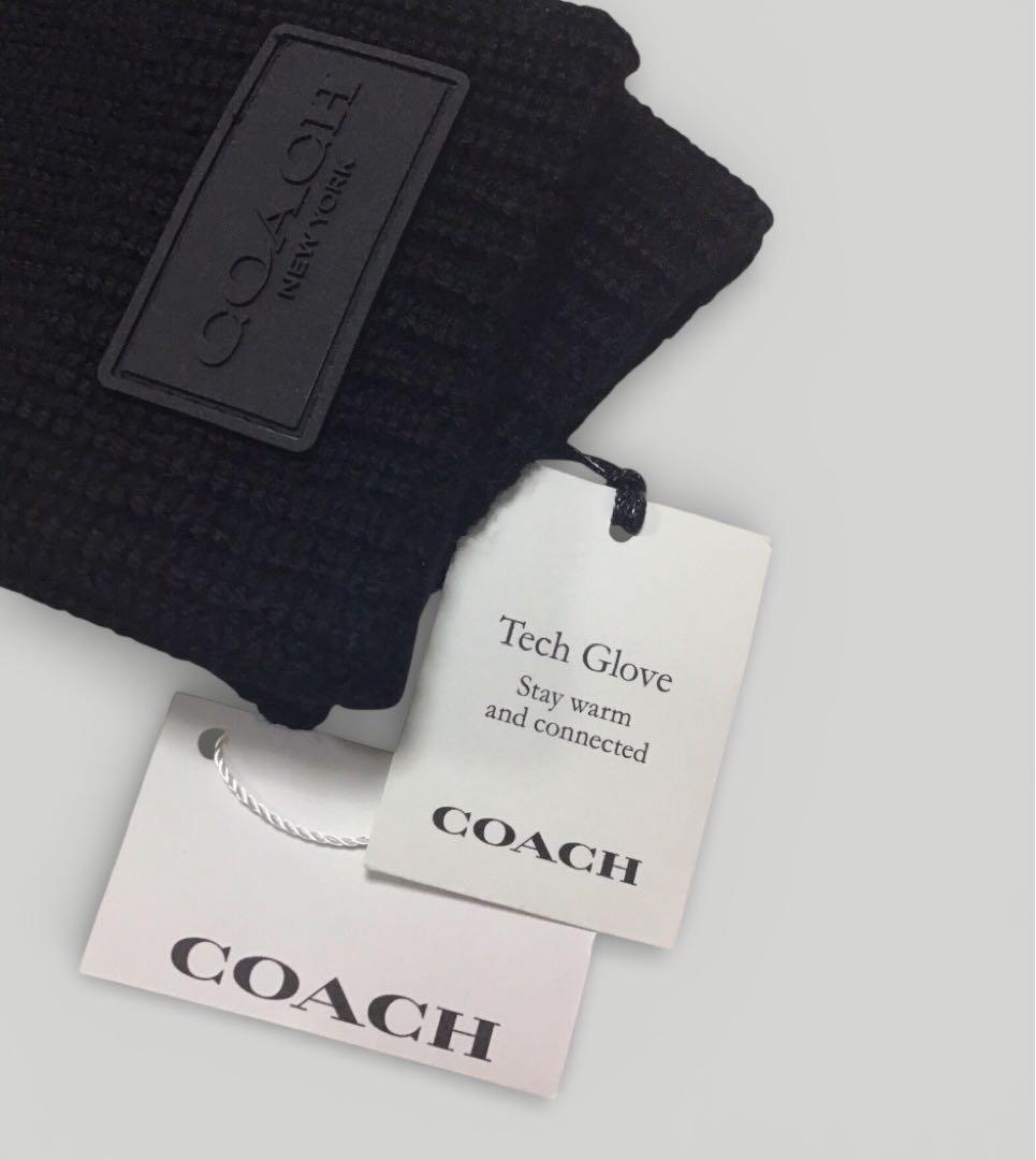 新品 ショッパー&ギフトボックス付 COACH ニット手袋 サイズL/XL