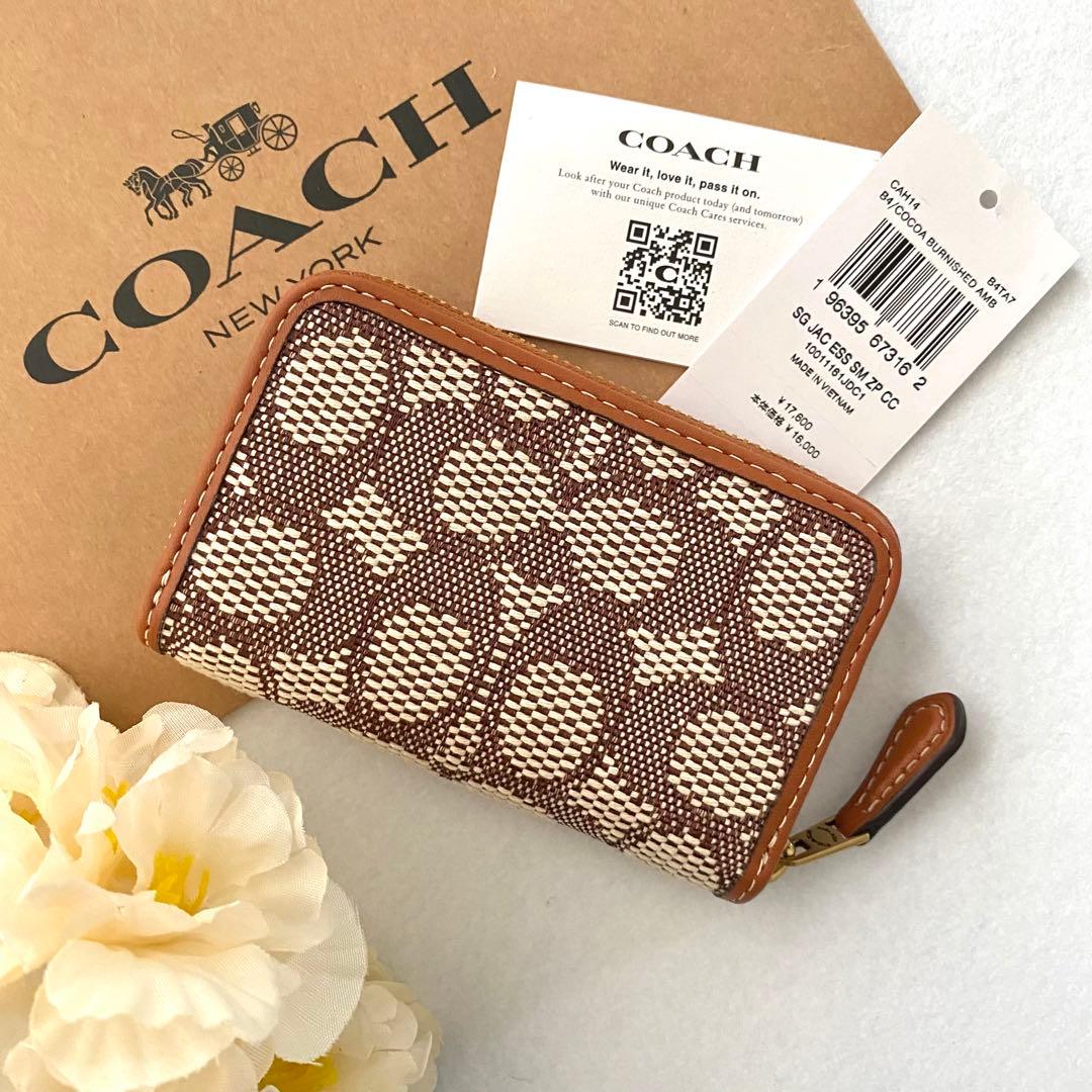 新品　正規品☆COACH コーチ　ケース　キャメル　ジャガード