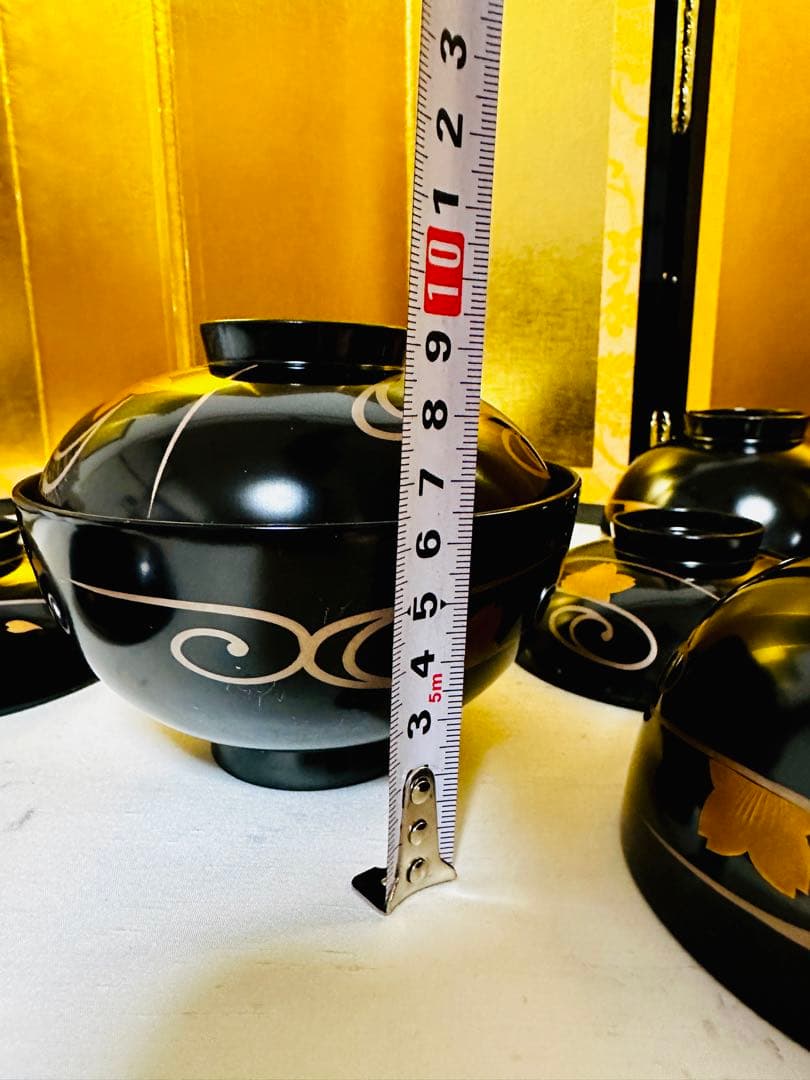 木製漆器　汁椀　吸物椀　もみじ蒔絵　骨董　G48