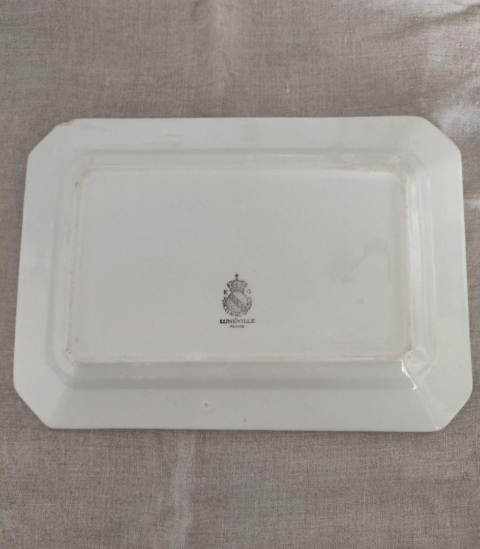 フランスアンティーク LUNEVILLスクエアプレート