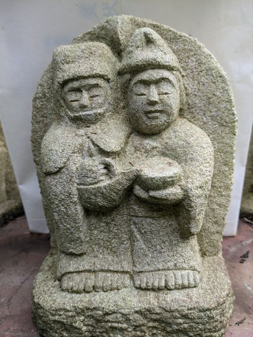 道祖神、石仏、肩組み手握り道祖神、倉田辰彦作