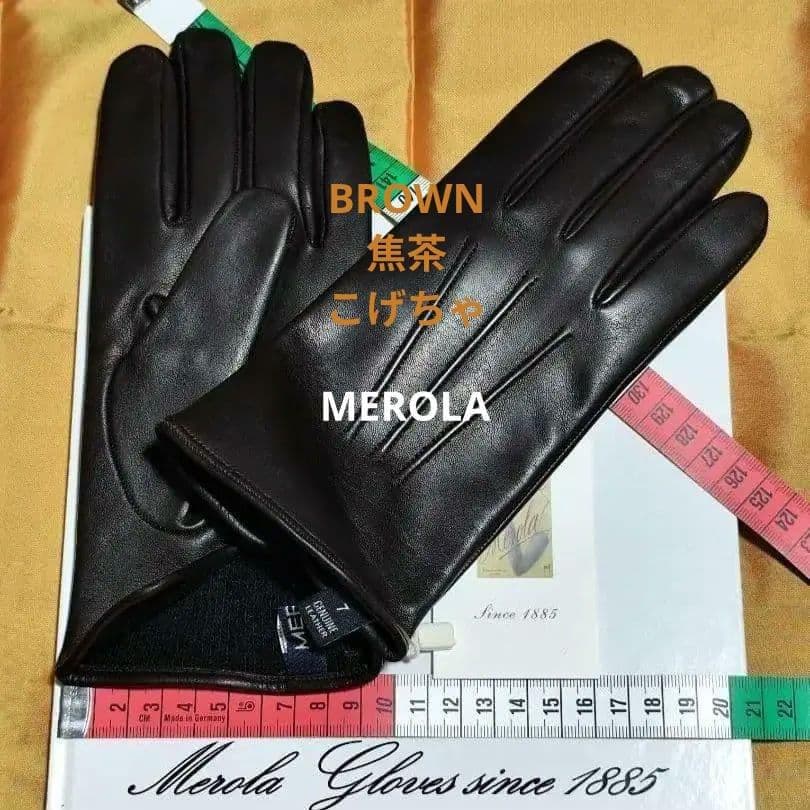 値下げ 今季 メローラ ナッパ焦茶 カシミア黒 革手袋 グローブ MEROLA