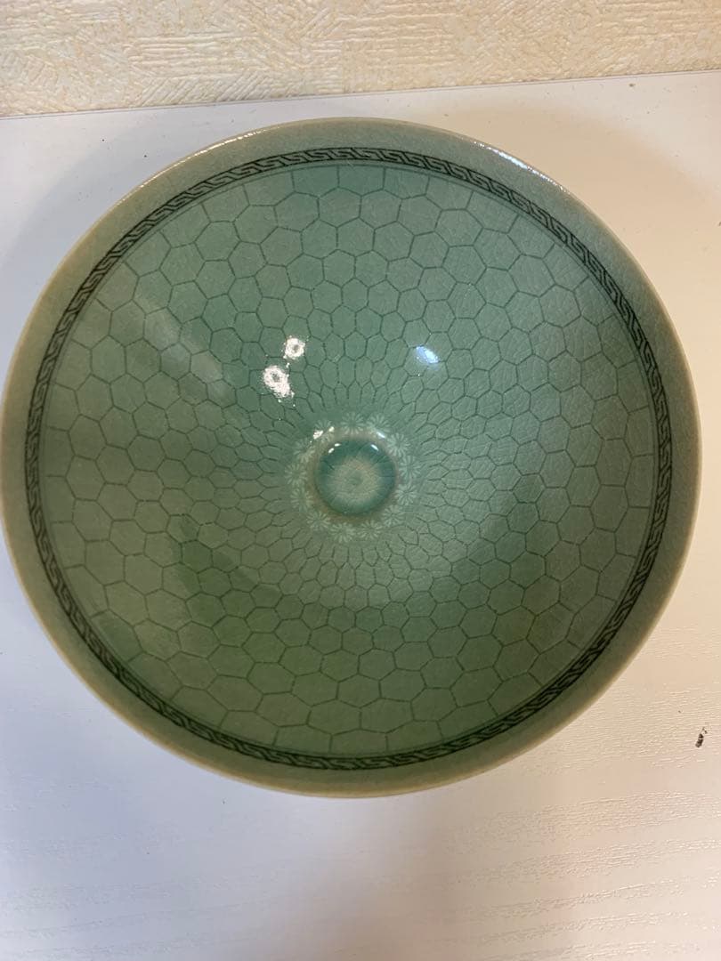 漢青陶窯 金福漢 作 高麗青磁茶碗（共箱）