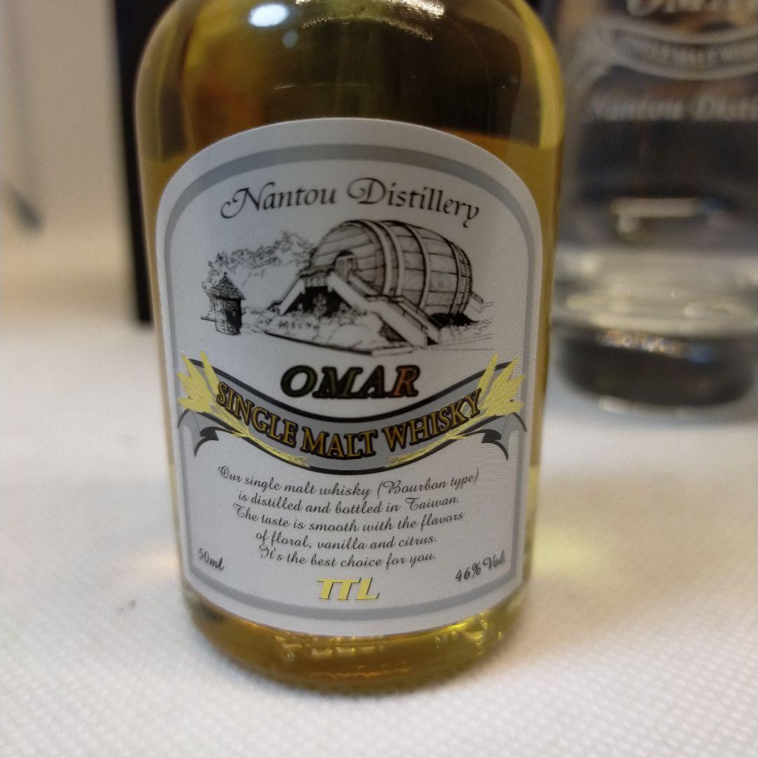 未開栓 オマー カスクストレングス バーボンタイプ ミニボトル グラス