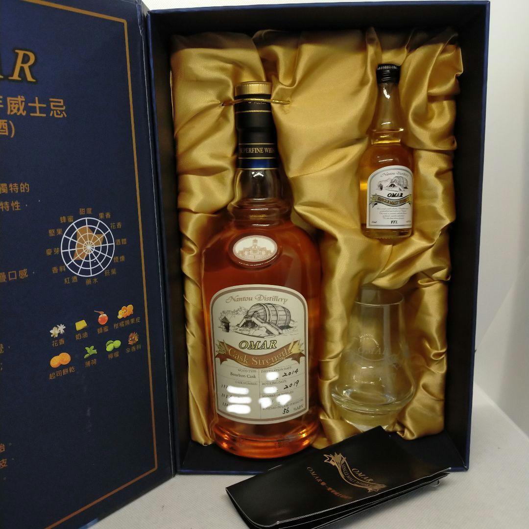 未開栓 オマー カスクストレングス バーボンタイプ ミニボトル グラス