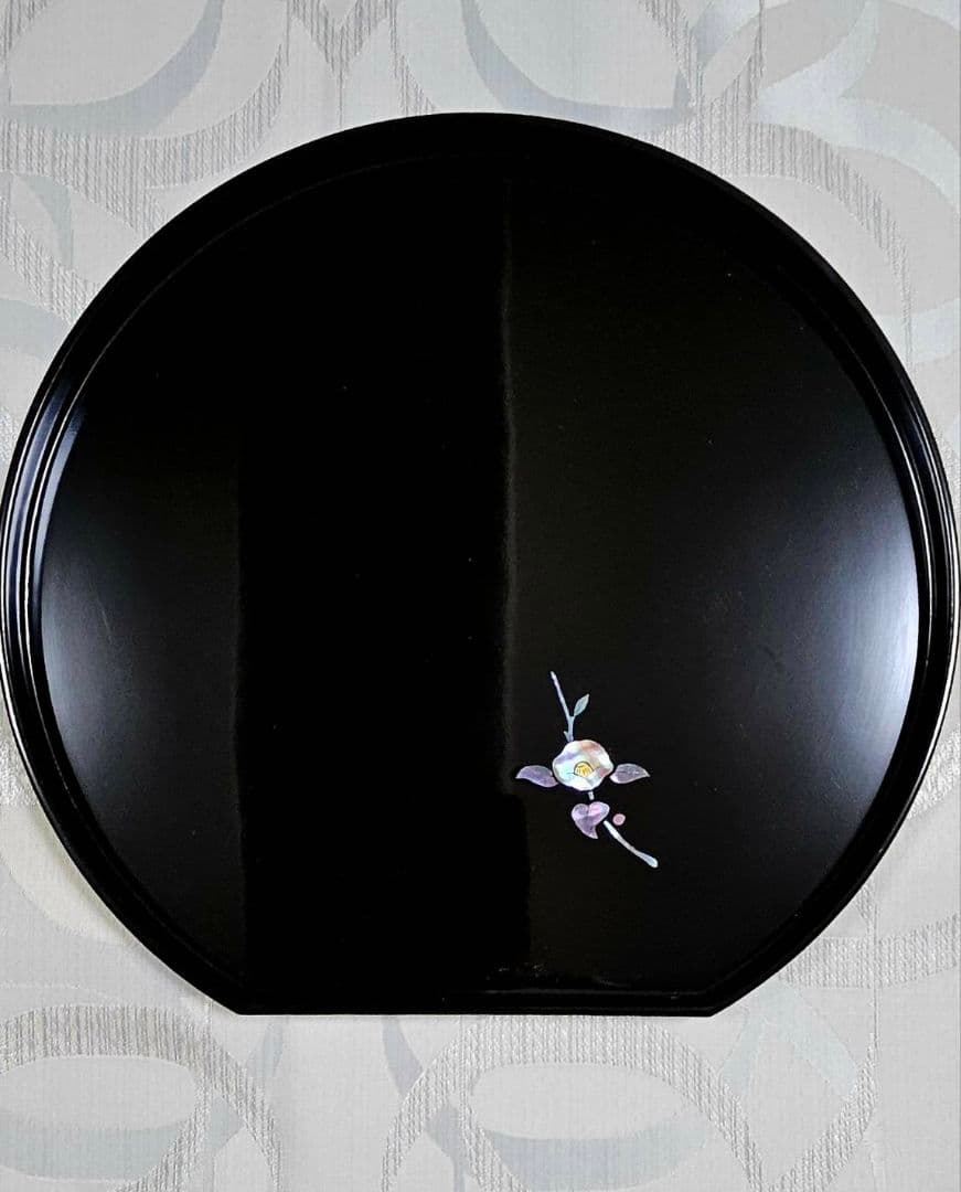 【最終値下げ】黒い輪島塗の盆5枚セット　銘々盆