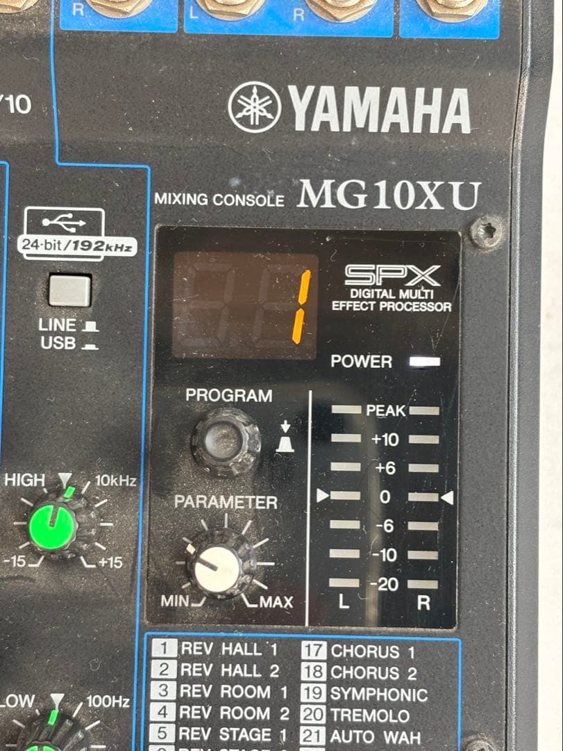 YAMAHA ミキシングコンソール MG10XU パワーアダプター・ケーブル付