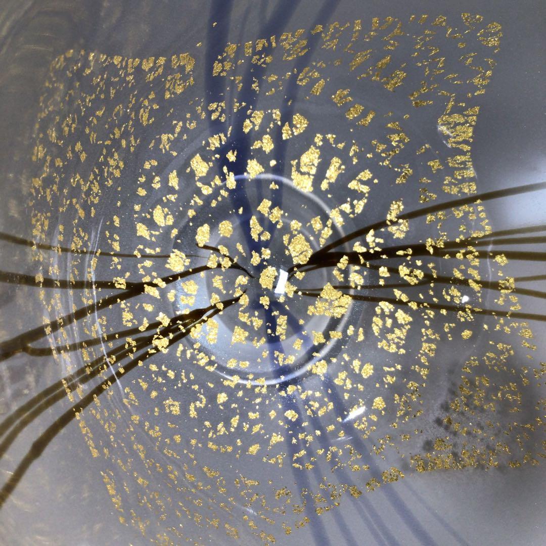 P674 茶碗 『堀口幸子造』『金箔麦藁手』『瑠璃茶碗』 義山茶碗 共