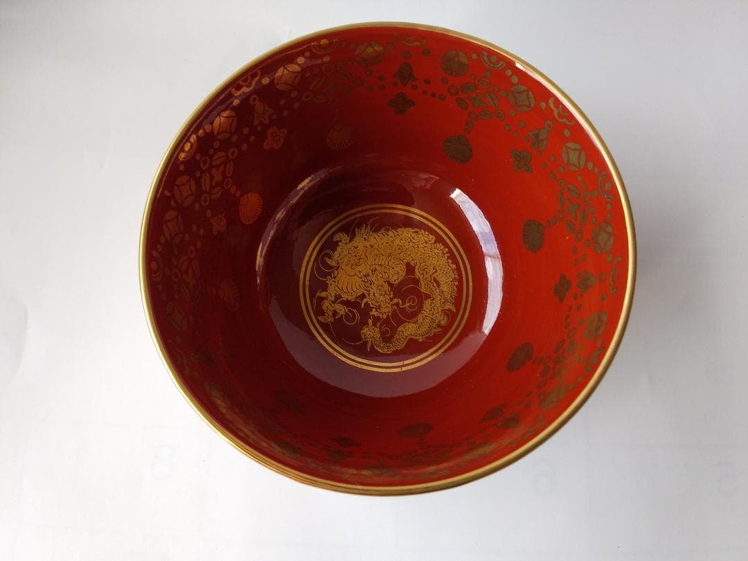 京焼 平安 勝見永泉 作 金襴手葵龍紋 茶碗 共箱 共布 茶道具 抹茶碗 新品