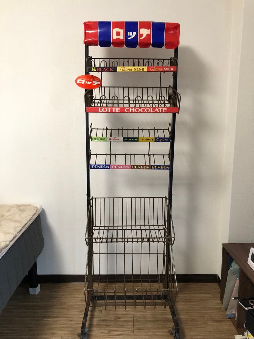 LOTTE 3段ディスプレイラック 超希少 LOTTE ディスプレイラック 赤 3段