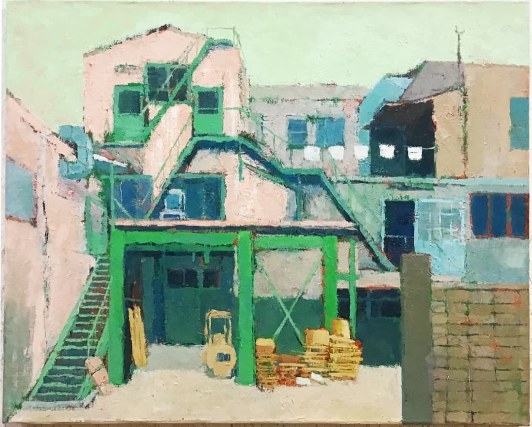 絵画 148 油絵⁄風景⁄街景⁄東京⁄下町⁄F15号