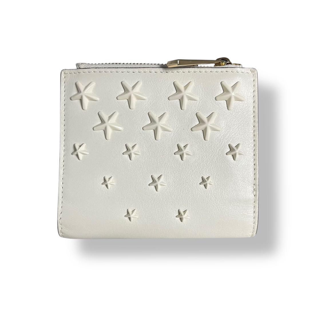 極美品✨ 付属品付き ジミーチュウ 二つ折り財布 ハンニ スタースタッズ 白