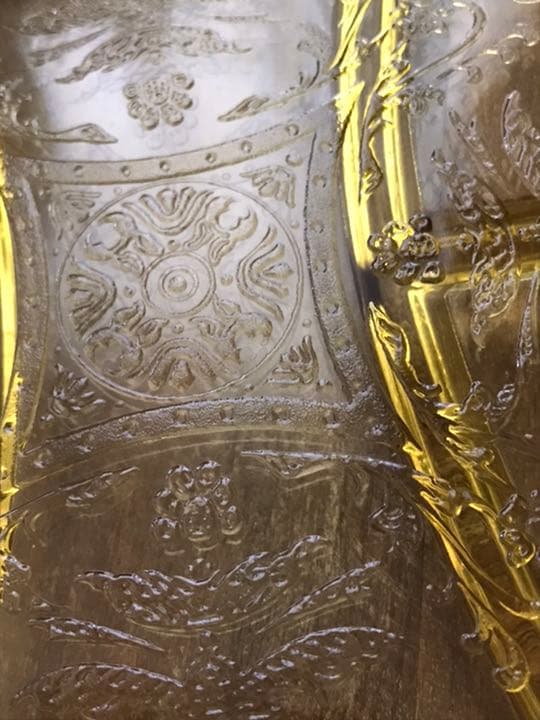 フェデラルグラス マドリッド イエロー 3コンパートメントプレート