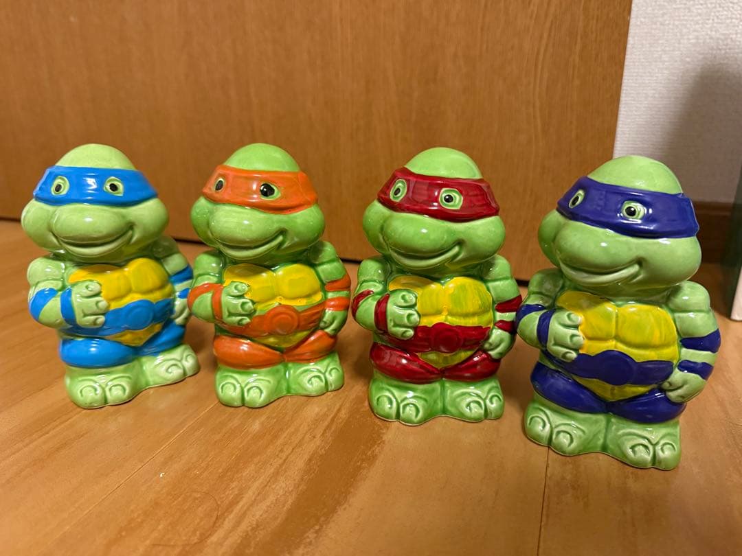 4体セット ミュータントタートルズ 陶器製 貯金箱