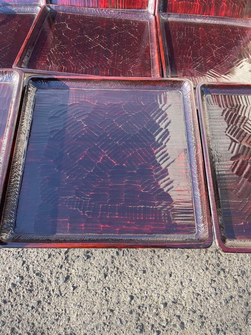 天然木 大徳寺 丸盆五枚 茶道具 懐石道具 送料込 607027 【 ほぼ未使用