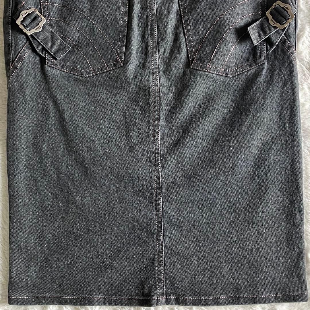 クリスチャンディオール ガリアーノ期 ストレッチデニムスカート 4 グレー