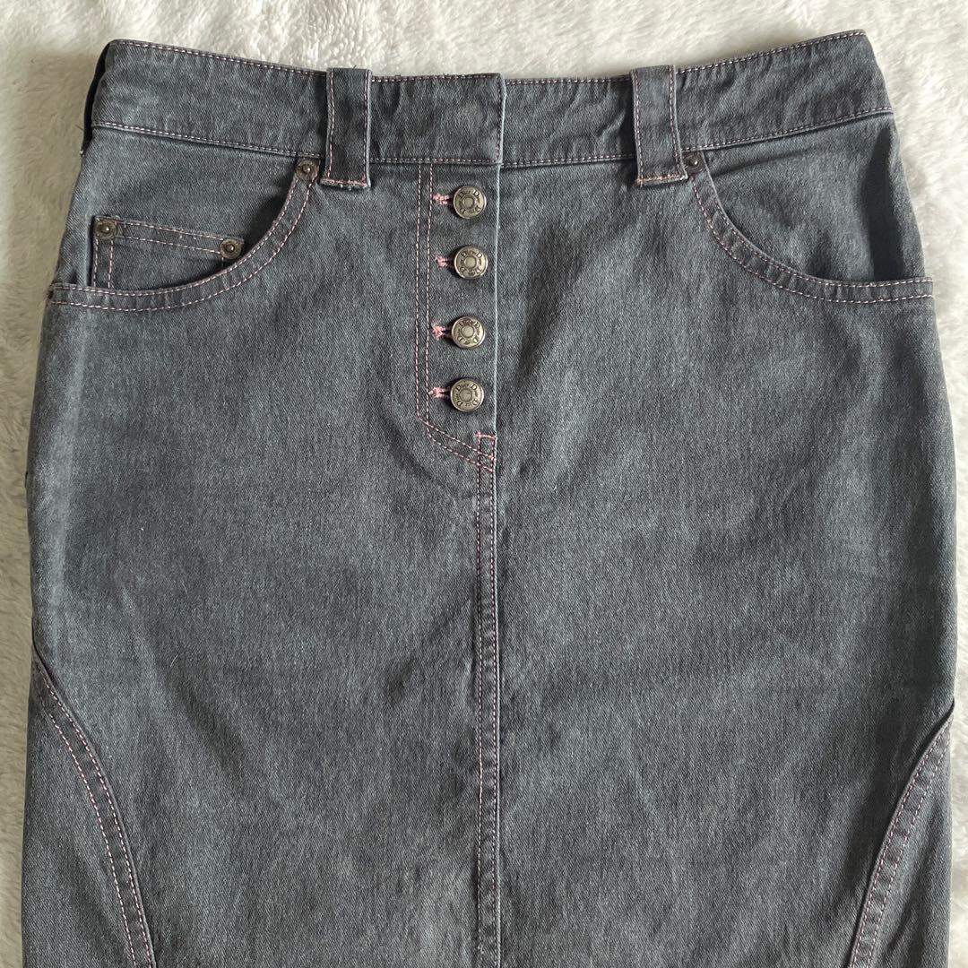 クリスチャンディオール ガリアーノ期 ストレッチデニムスカート 4 グレー