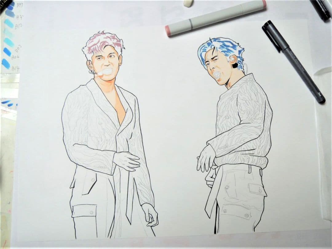 東方神起 イラストA2額装