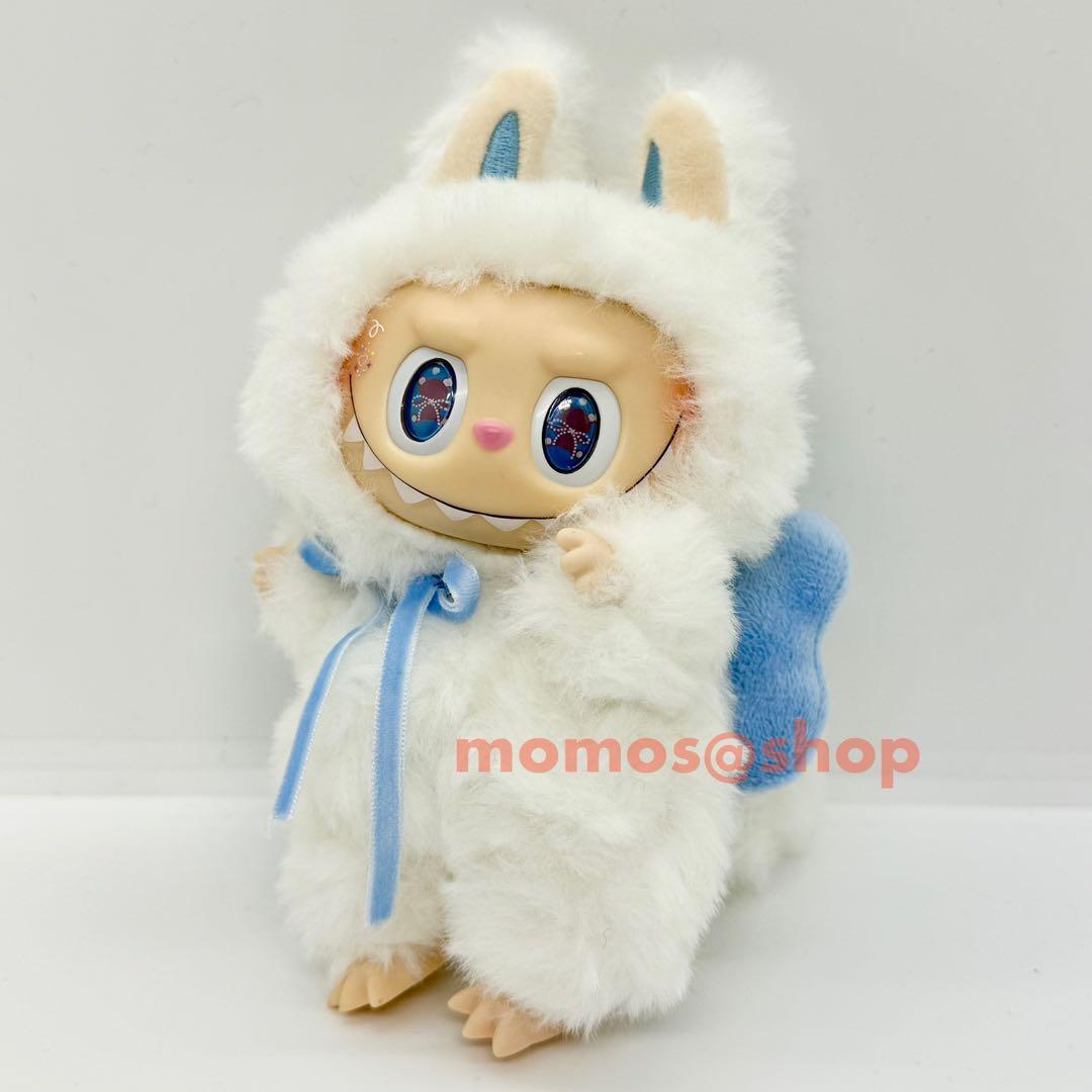 残3体 Labubu ZIMOMO ジモモ ぬいぐるみ キーホルダー ホワイトブルー