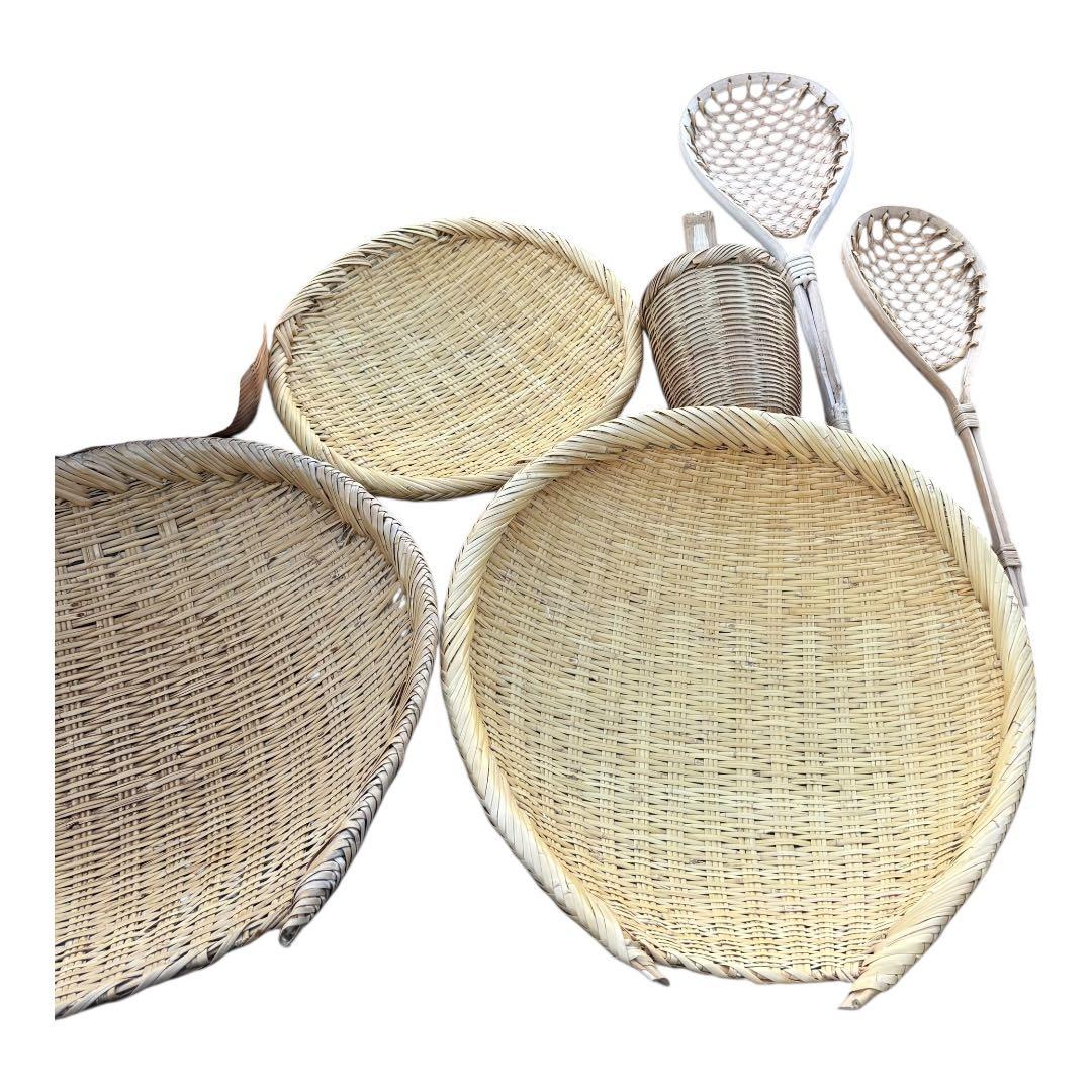 昭和レトロ 竹細工 片口ざる 竹ざる セット 色々セット - メルカリ