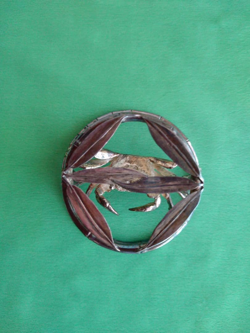 一ノ瀬宗辰 南鐐笹蟹 茶道具 蓋置 銀製品 共箱 置物・インテリアに