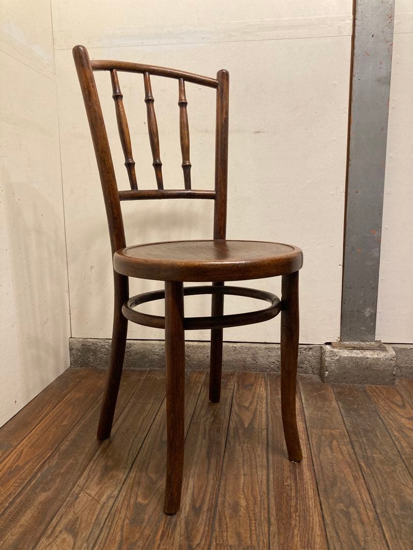 アンティーク 希少 Mundus社 曲木カフェチェア エンボス座面 ベントウッド