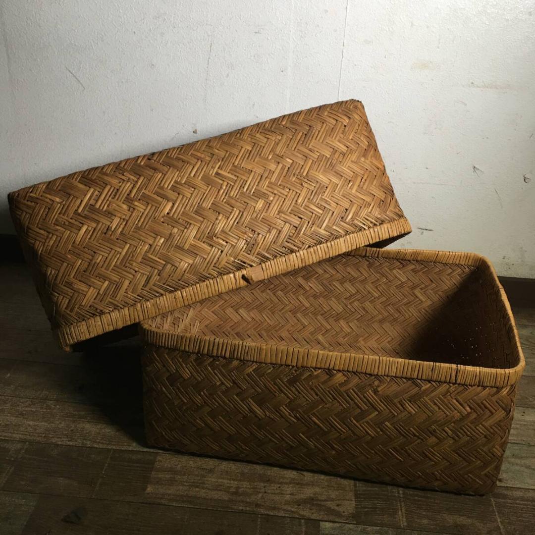 古民具 こうり レトロ 竹行李 柳行李 収納箱 衣装箱 小物入れ 雑貨