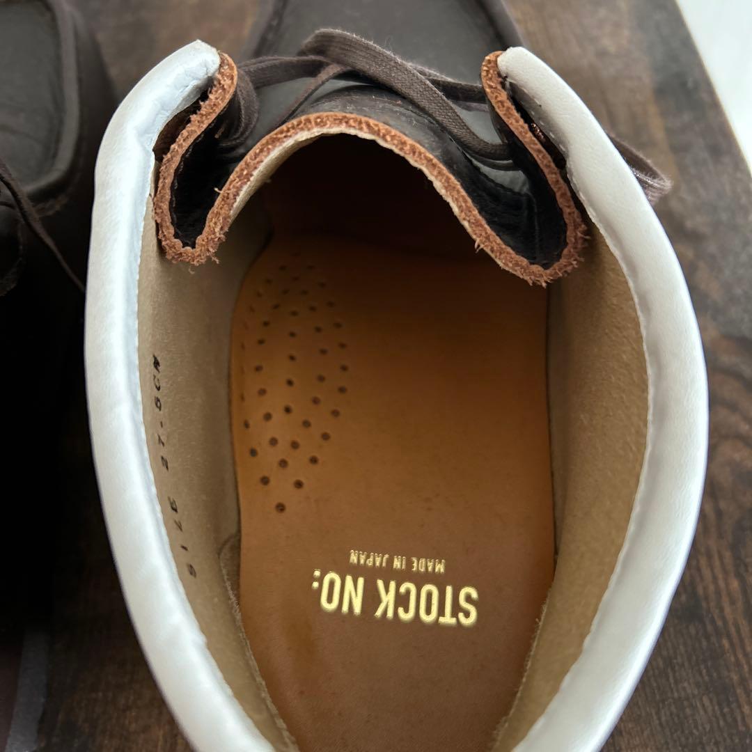 Stock No ダークブラウン レザーモカシンデッキシューズ 日本製